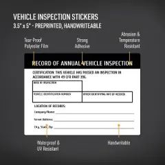 Avery Annual Vehicle Inspection Stickers, Waterproof, UV Resistant, Preprinted, Handwrite Only, 5" x 3.5", 40 Stickers