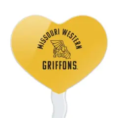 Missouri Western State University Griffons Heart Love Cupcake Picks Toppers Decoration Set of 6