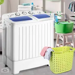Costway Portable Mini Compact Twin Tub 20lb Washing Machine Washer Spin Dryer