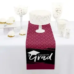 Big Dot of Happiness Maroon Grad - Best is Yet to Come - Petite Burgundy Graduation Party Paper Table Runner - 12 x 60 inches
