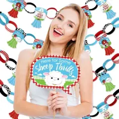 Big Dot of Happiness Farm Animals - Banner and Photo Booth Decorations - Barnyard Baby Shower or Birthday Party Supplies Kit - Doterrific Bundle