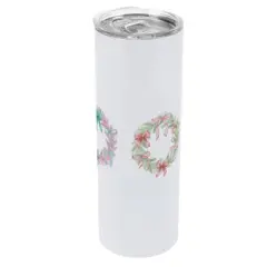 Elanze Designs 20 Ounce Stainless Steel On the Go Travel Tumbler With Push Top Lid, Christmas Bow Wreaths