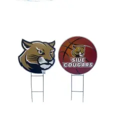 NCAA Southern Illinois Cougars 2pk Logo and Helmet Garden Stake Set