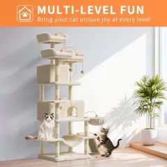 Large Multi-Level Cat Tree 68.5 Inches Heavy Duty Cat Tower for Indoor Large Cats 20 lbs+