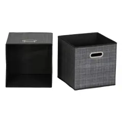 Household Essentials 11" Set of 6 Storage Bins Black Mix