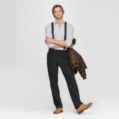 Men's Stretch Suspenders - Goodfellow & Co&trade; Black One Size