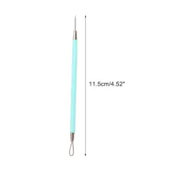 Unique Bargains Straight Needle Pimple Extractor 4.52" Green 1 Pc