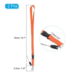 Unique Bargains Polyester Wear-resistant Lightweight ID Card Neck Lanyards with Hook 2 Pcs