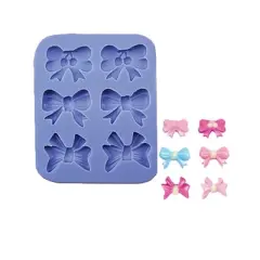 O'Creme Bows Silicone Fondant  Mold - 3" x 4" - 6 cavities -Blue