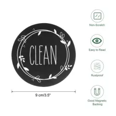Unique Bargains Non-Scratch Double Side Clean Dirty Sign Round Dishwasher Magnet