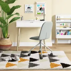 4'x5'6" Triangles Shag Kids' Rug Black/Cream - Pillowfort&trade;