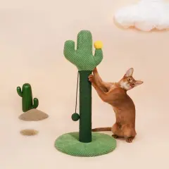 ZEZE Desert Cactus Woven Rope Cat Scratcher-Green