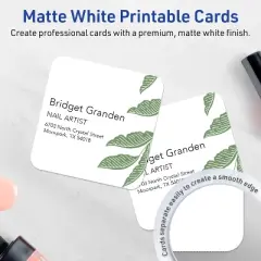 Avery Square Cards with Rounded Corners, 3" x 3", Matte White, 60ct
