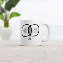 Crazy Dog Dad Venn Diagram Funny Dad and toot Jokes Fathers Day Ceramic Drinking Coffee Mug  - 11oz