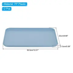 Unique Bargains PP Plastic Reusable Lightweight Durable Serving Tray 2 Pcs