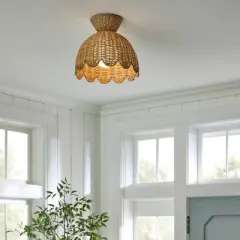 Woven Flush Mount Ceiling Light - Threshold&trade; designed with Studio McGee