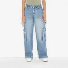 Women's Mid Rise Wide Leg Cargo Jeans - Wild Fable&trade;