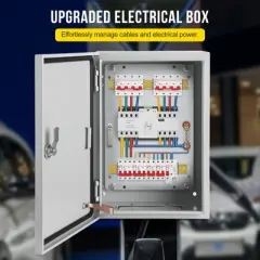 Garvee NEMA Weatherproof Electrical Box, NEMA 4X Enclosure with Lock & Mounting Plate, Steel Junction Box for Indoor/Outdoor