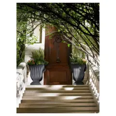 Crescent Garden 22" Wide Square Planter Leyla Black