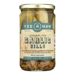 Yee-Haw Pickle Co. Giddy Up Garlic Dills Pickle Spears - Case of 6/24 oz