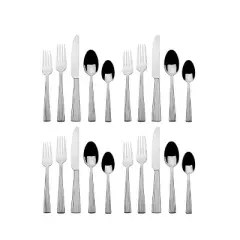 Mikasa 20pc Oaklyn Flatware Set: 18/10 Stainless Steel, Traditional Style, Dishwasher-Safe, Service for 4, Silver