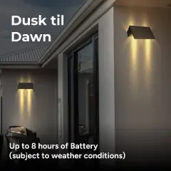 Techko Maid 2pk Solar Bi-Directional Decorative Wall Light Matte Black