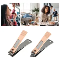 Unique Bargains Stainless Steel Nail Cutter Set for Men and Women Rose Gold Tone 2 Pcs