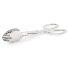 Unique Bargains Metal Kitchen Stylish Convenient Food Tongs Silver Tone 1 Pc