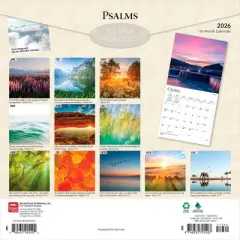 BrownTrout Psalms 2026 12"x24" Hanging Square Wall Calendar Plastic-Free