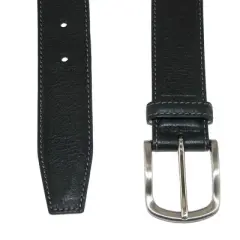 CrookhornDavis Men's Brescia Boxcalf Casual Belt with Contrast Stitch