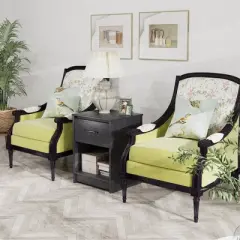 Costway Nightstand with Drawer Storage Shelf Wooden End Side Table Bedroom Brown / Black / Natural