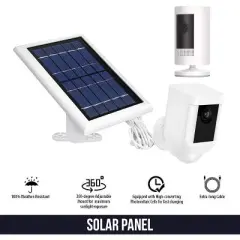 Wasserstein Solar Panel Compatible with Ring Spotlight Cam Battery and Ring Stick Up Cam Battery (1 Pack)