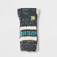 Women's 2pk Lightweight Super Soft Striped Cable Knit Crew Boot Socks - All in Motion&trade; 4-10