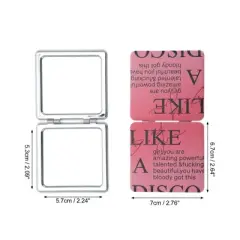 Unique Bargains Fashion Makeup Mirror Pink 1 Pc