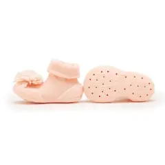 Komuello Baby Girl First Walk Sock Shoes Corsage Pink