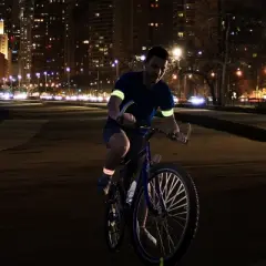 Unique Bargains Reflective Bands for Arm Ankle Reflective Armbands Slaps Night Riding Reflector Tape Straps Bracelet Orange Green 8 Pcs