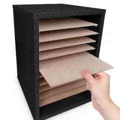 AdirOffice 500 Series 11 Compartment Wooden Literature Organizer &nbsp;10.75" x 11.8" Black (500-11-BLK)