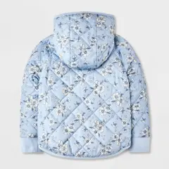 Toddler Girls' Floral Printed Reversible Puffer Jacket - Cat & Jack&trade; Blue