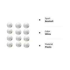 Wiffle Ball Baseballs Official Size (12 Pack)
