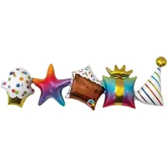 LoonBalloon Birthday Air-Fill Decorator Balloon Garland Set (2-Pack) with 4 Latex Balloons &ndash; Party Decoration