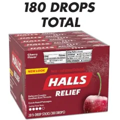 Halls Mentho-Lyptus Cough Suppressant Drops Cherry 9ct, CASE OF 20