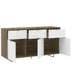 Montana 58 Inch Sideboard - Walnut and White - Polifurniture