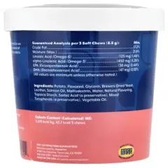 NaturVet Omega-Gold With Salmon Oil & Essential Fatty Acids, For Dogs & Cats, Bacon & Chicken, 90 Soft Chews, 9 oz (256 g)