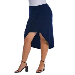 Womens Plus Size Solid Color Knee Length Tulip Skirt