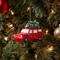 SUV with Tree Christmas Tree Ornament Red - Wondershop&trade;