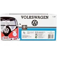 1966 Volkswagen Beetle Black with Wood Panels and Two Surfboards on Roof Rack 1/24 Diecast Model Car by Motormax