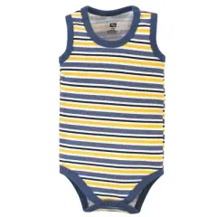 Hudson Baby Infant Boy Cotton Sleeveless Bodysuits 5pk, Sailor Dog