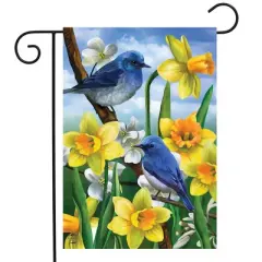 Briarwood Lane Spring Garden Flag 12x18 For Outdoor Bluebirds and Daffodils For Spring Garden Flag Flags For Outside