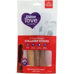 Paw Love 6" Grass-Fed Beef Collagen Sticks - Case of 6/3 ct