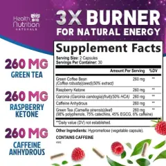 Green Tea Extract Pills - 98% Standardized EGCG 1300mg 3X Strength for Natural Energy - Supports Heart & Antioxidant Health Herbal - 60 Capsules